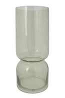 Zusss Glazen Vaas met bubbeltjes - Olijfgroen - L