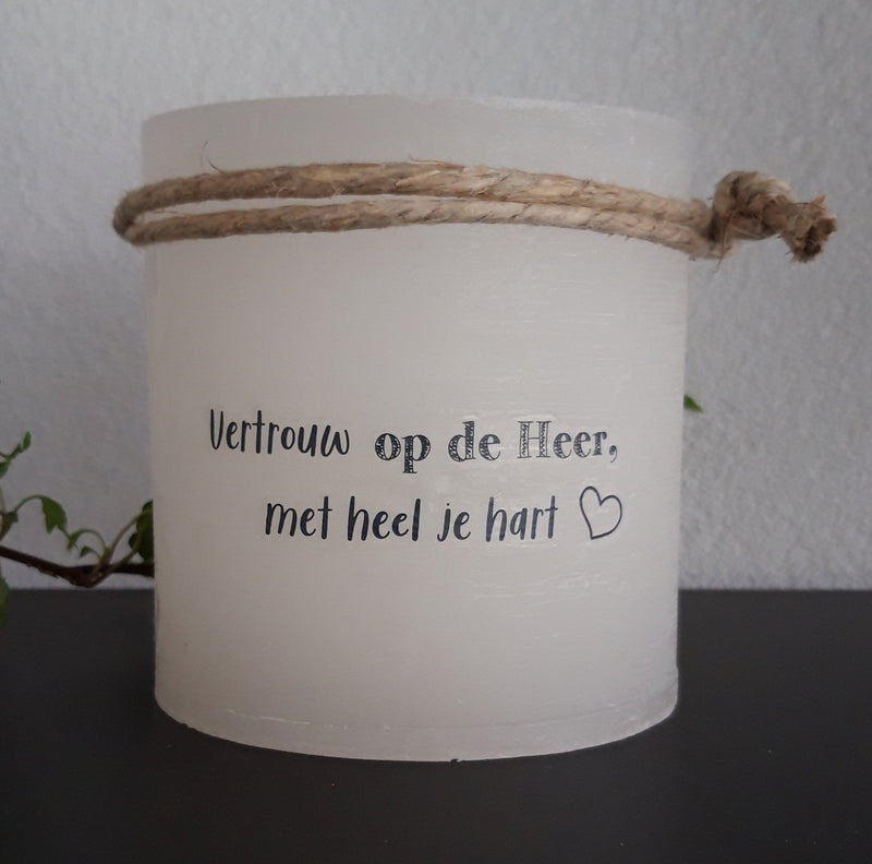 Windlicht - Vertrouw op de Heer - Wax Kaars