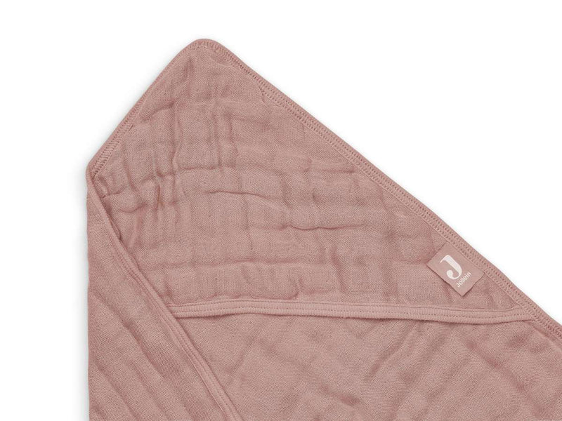Jollein Badcape Wrinkled Cotton - 75x75cm - Rosewood