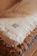 Jollein Wieg Deken Muslin Fringe - 75x100cm - Ivory/ Storm Grey/ Biscuit