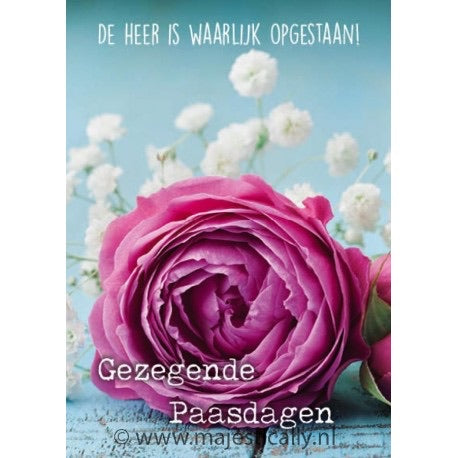 Paaskaart - Gezegende Paasdagen - De Heer is waarlijk opgestaan