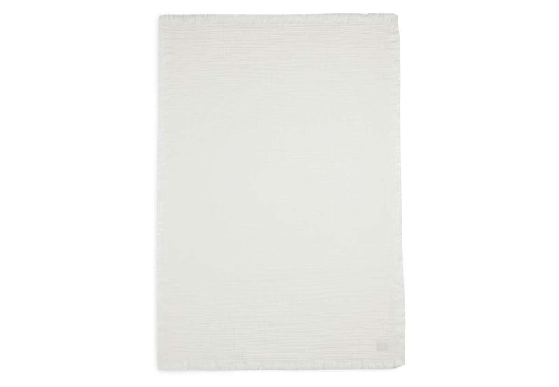 Jollein Wieg Deken Muslin Fringe - 75x100cm - Ivory/ Storm Grey/ Biscuit