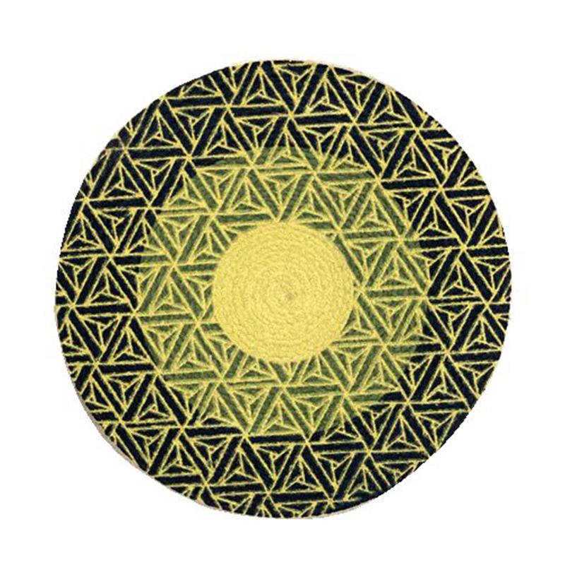 Jute Placemat Rond - Mandala Print - Groen