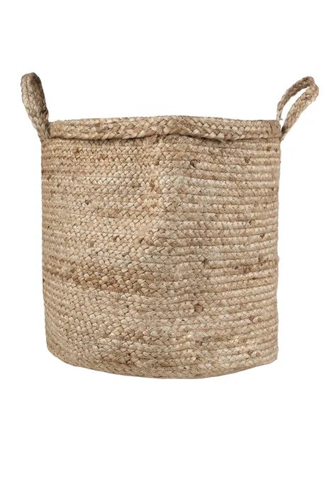 Zusss Jute Opbergmand / Tas met hengsels - 38x33cm - Naturel