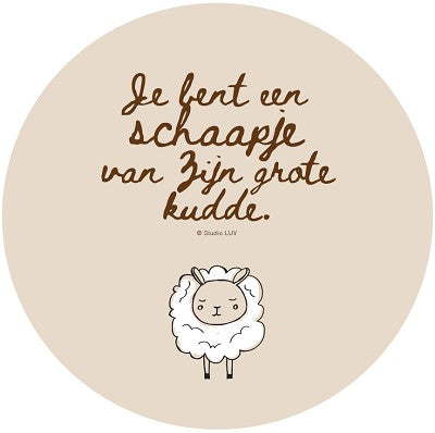 Studio LUV muurcirkel - Je bent een schaapje