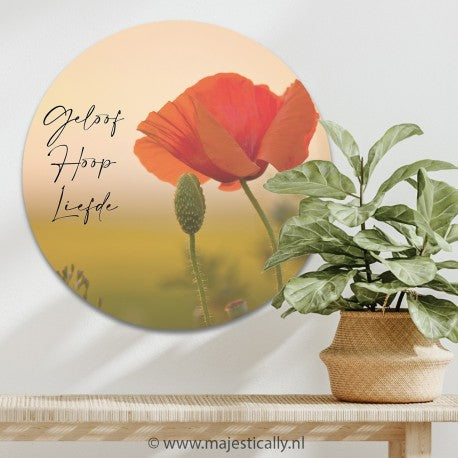 Muurcirkel - geloof hoop en liefde - 30 cm