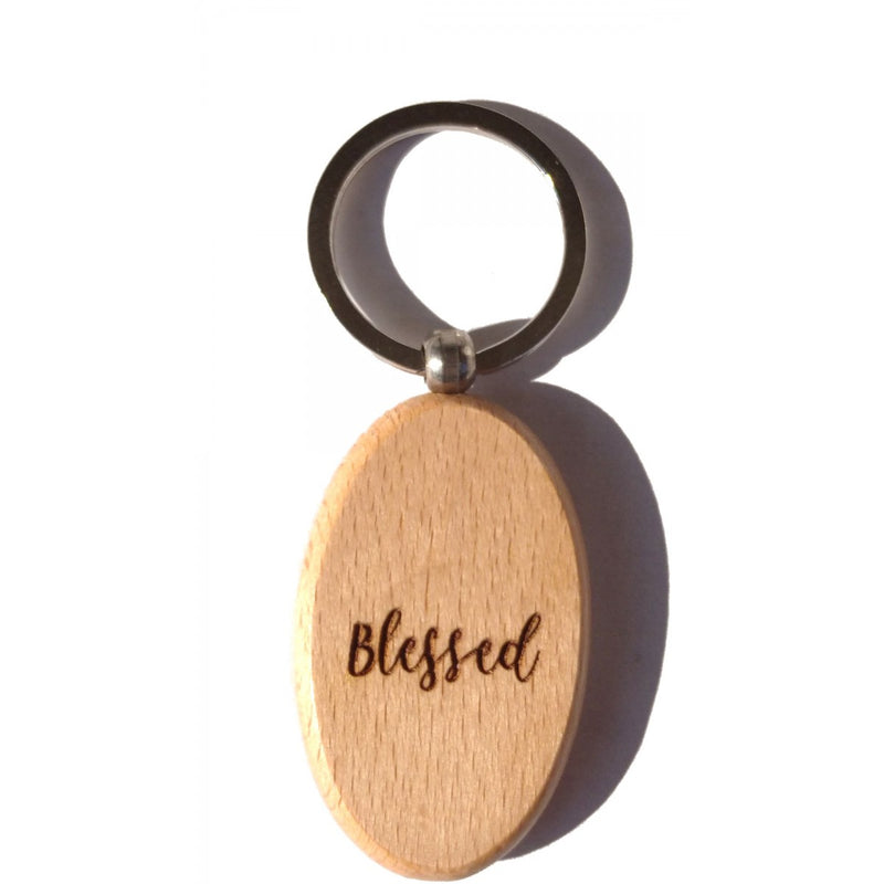 Sleutelhanger hout - Blessed